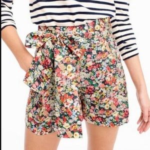J. Crew Liberty floral paper bag high waisted shorts size 8
